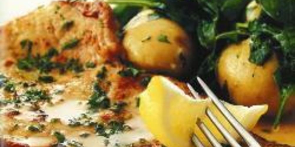 Рецепт шницеля из телятины с картофелем и шпинатом