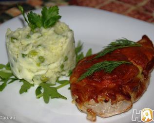 Запеченный свиной шницель