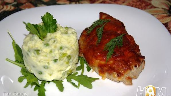 запеченный свиной шницель