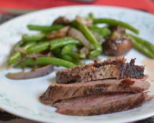 Стейк на сковороде