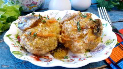 Тефтели с грибной подливой