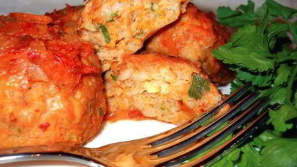 Тефтели с тыквой в томатном соусе