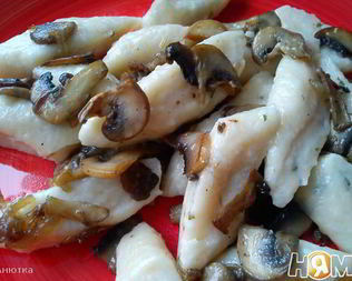 Ленивые вареники с грибами