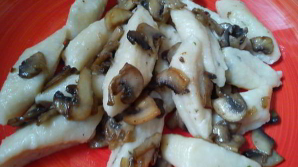 ленивые вареники с грибами