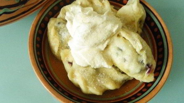 паровые вареники с черникой