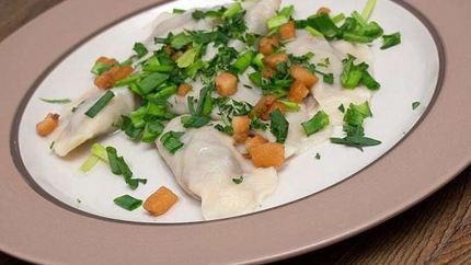 Вареники с гречкой и грибами