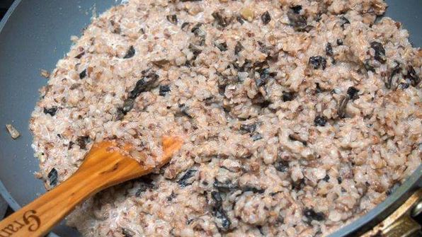 вареники с гречкой и грибами