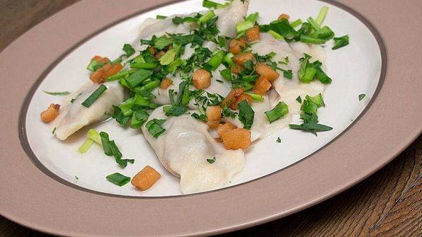 вареники с гречкой и грибами