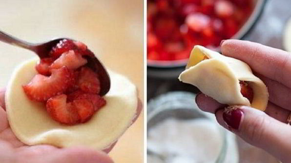 вареники с клубникой