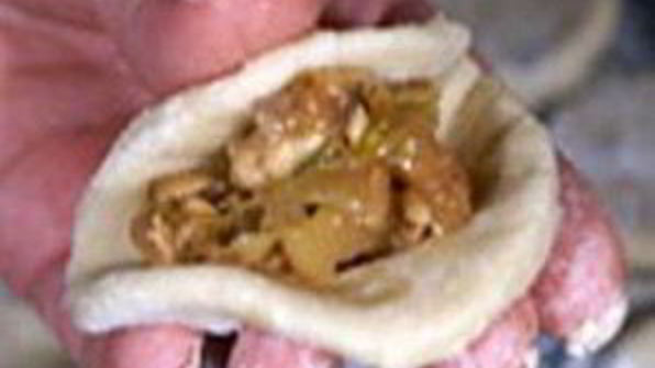 вареники с курицей и капустой