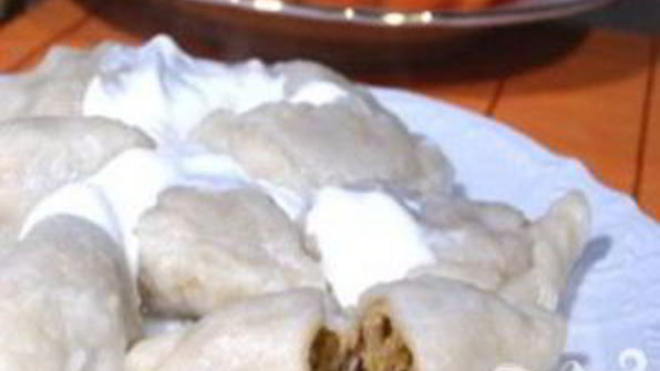 вареники с курицей и капустой