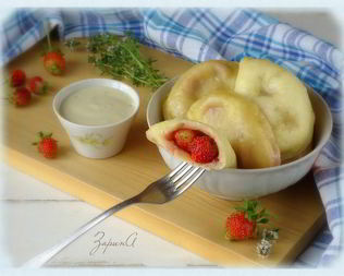 Вареники творожные с ванильно-тимьяновым соусом