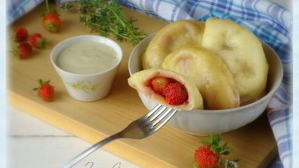 Вареники творожные с ванильно-тимьяновым соусом