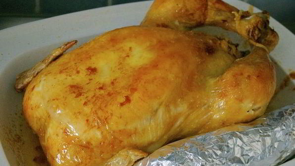 жаркое из фаршированной курицы