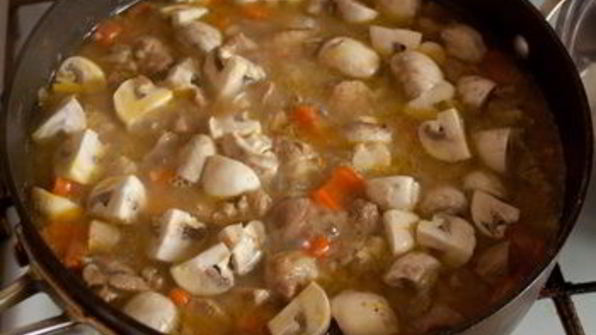 жаркое из индейки с карри и грибами