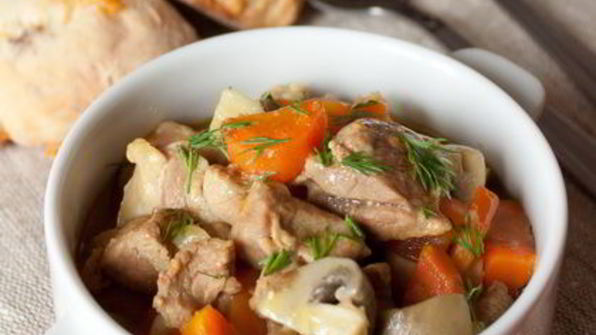 жаркое из индейки с карри и грибами