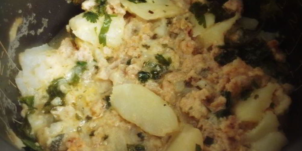 Рецепт жаркого из картофеля с грибами и фаршем