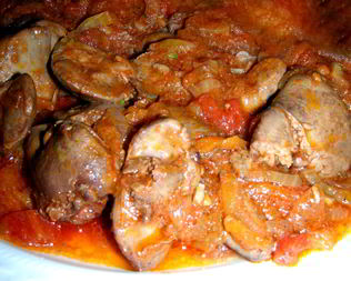 Жаркое из куриной печени