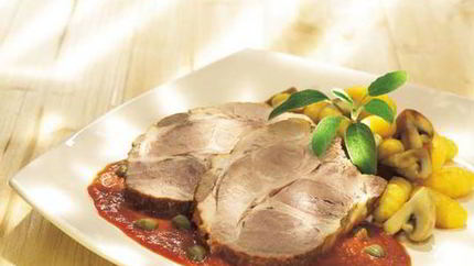 Жаркое из свинины с шампиньонами и ньокки