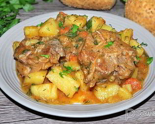 Жаркое из телячьих хвостов с картофелем