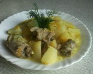 Жаркое с куриными шейками