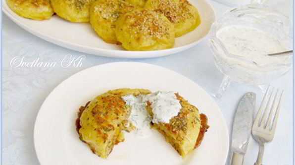 картофельные зразы с капустой, запеченные в духовке