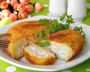 Картофельные зразы с куриным фаршем