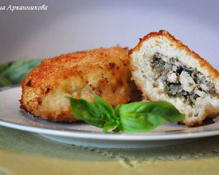 Куриные зразы с грибами и базиликом