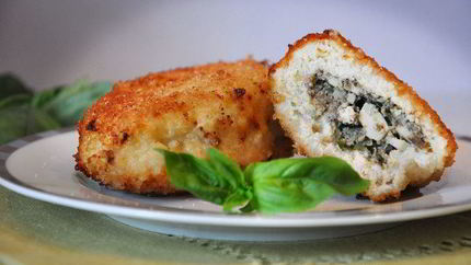 Куриные зразы с грибами и базиликом