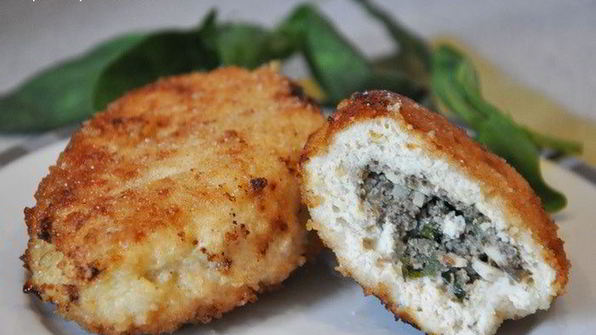 куриные зразы с грибами и базиликом