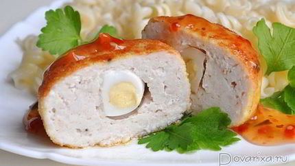 Куриные зразы с перепелиными яйцами