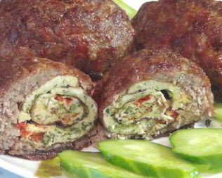 Мясные зразы с омлетом