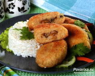 Рыбные зразы с грибной начинкой