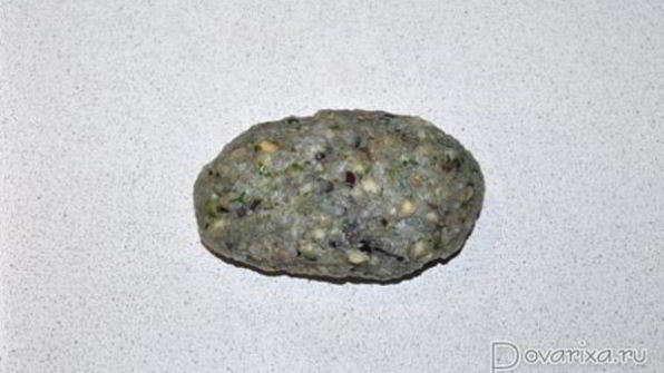 рыбные зразы с сыром, маслом и зеленью