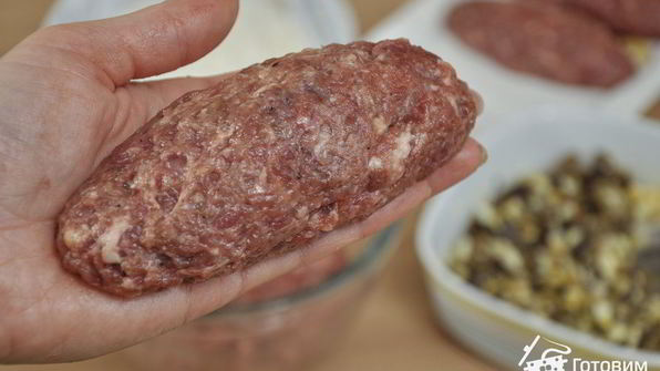 зразы с грибами, луком и яйцом