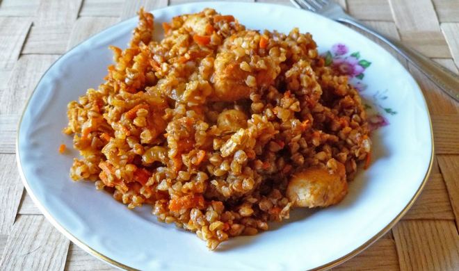 Гречка по купечески с курицей