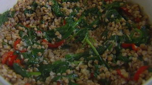 гречка с чили и шпинатом