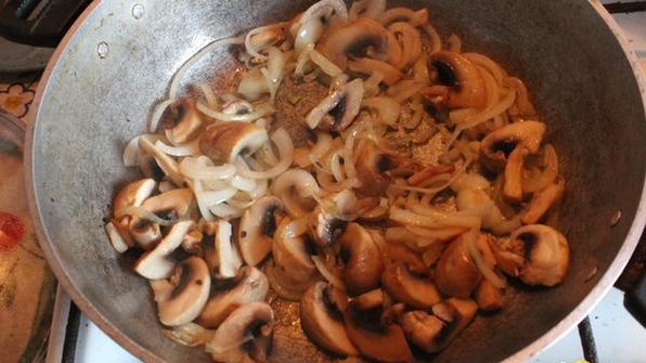 гречка с грибами и луком