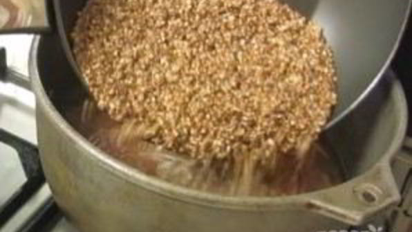 гречка с мясом в казане