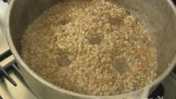 гречка с мясом в казане