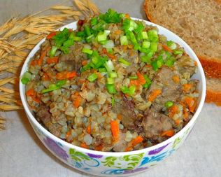 Гречка с печенкой