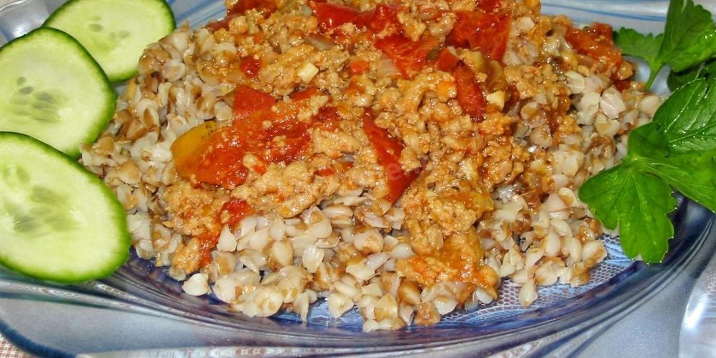 Рецепт гречки с соусом болоньезе