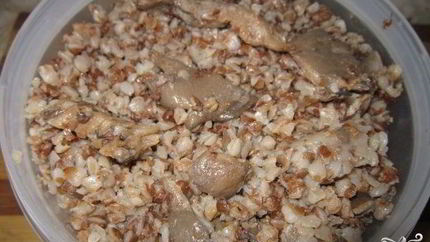 Гречка с вешенками