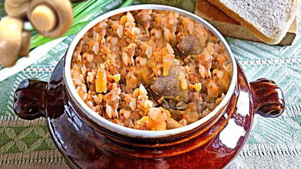 Гречка в горшочках с грибами