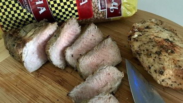 гречка в сливочно-имбирном соусе с мясом на гриле