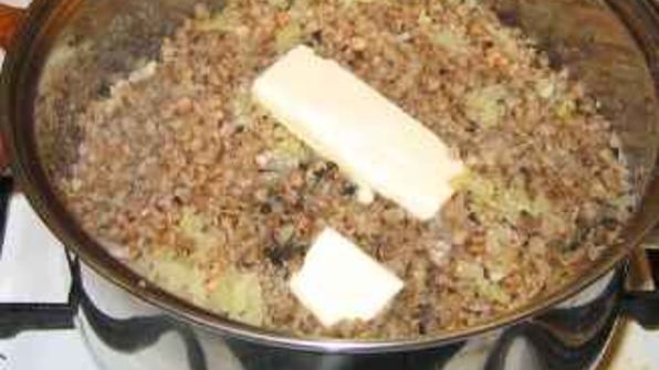 каша гречневая с белыми грибами