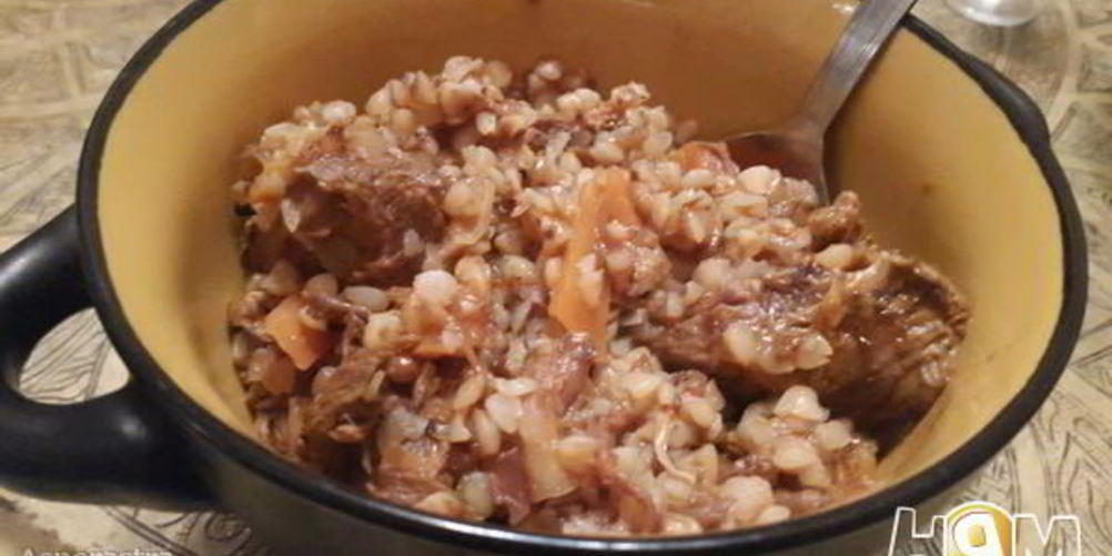 Рецепт очень мясной томленой гречневой каши