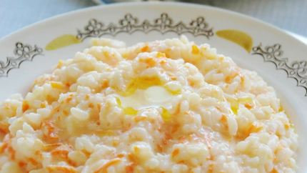 Каша рисовая молочная с тыквой