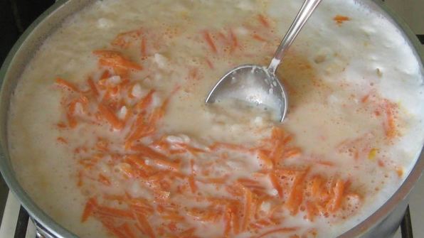 каша рисовая молочная с тыквой