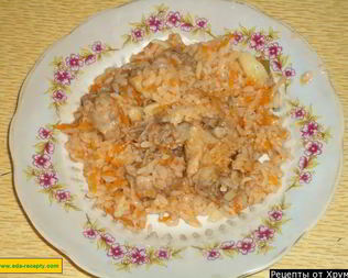 Каша рисовая с курицей на воде